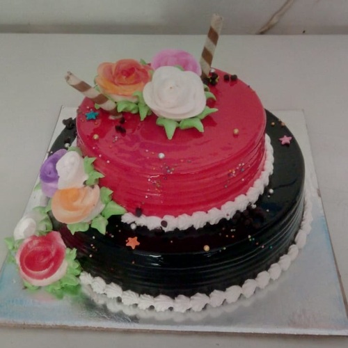 3 Step Couple Cake - Iris Florists mangalore online delivery of flowers, cakes, arrangements and decorations